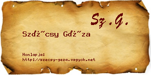 Szécsy Géza névjegykártya