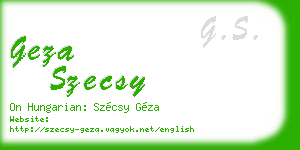 geza szecsy business card