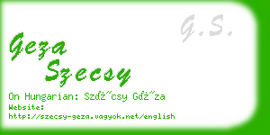 geza szecsy business card